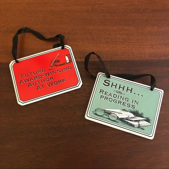 Vintage Enamel Novelty Signs For Writers and Readers Wall Library Office Decor - Picture 4 of 4